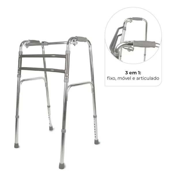 ANDADOR ALUMÍNIO DOBRÁVEL FIXO D10-130KG - DELLAMED - Image 5