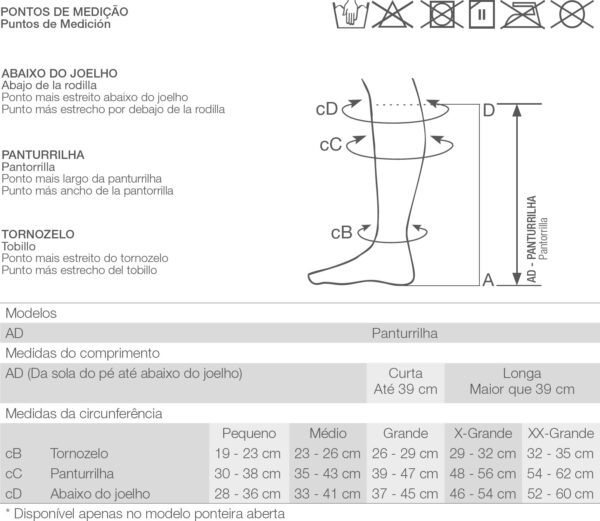 Meia Compressão 3/4 Varizes Trombose Confort Cotton AD 30-40 - Image 3