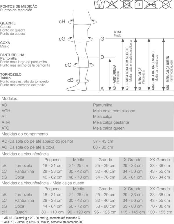 Meia Calça Compressão Varizes Trombose Legline 15-23MMHG - Image 2