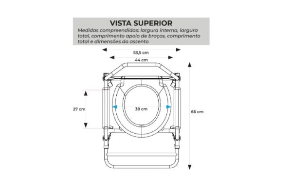 Cadeira de Banho Higiênica Dobrável e Desmontável até 120 Kg DELLAMED - Image 5