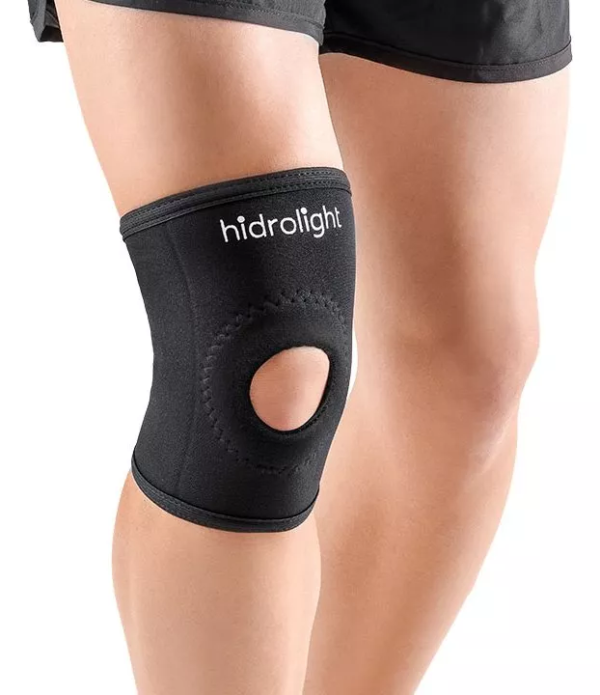 Joelheira Neoprene Reforço Patelar Curta Preta Hidrolight