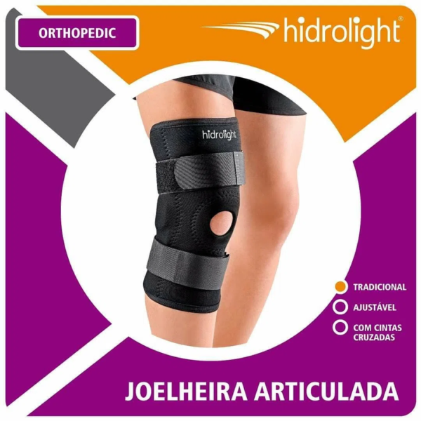 Joelheira Articulada Joelho Reforço Preta Hidrolight - Image 2