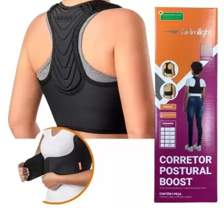 Corretor Postural Boost Hidrolight Corrige Postura Preto - Image 2